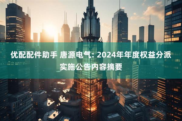 优配配件助手 唐源电气: 2024年年度权益分派实施公告内容摘要