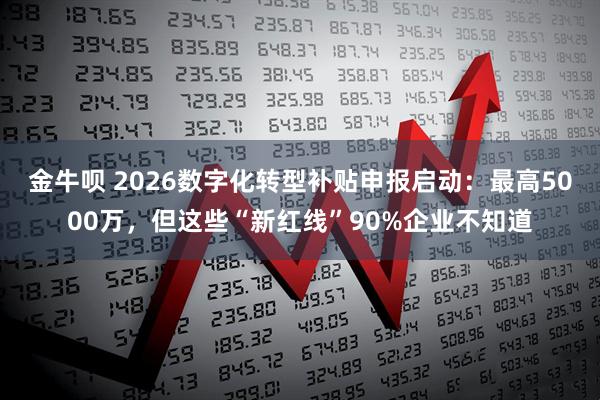金牛呗 2026数字化转型补贴申报启动：最高5000万，但这些“新红线”90%企业不知道